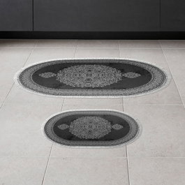 Mijölnir Juego de Alfombras de Baño Blanco y Negro